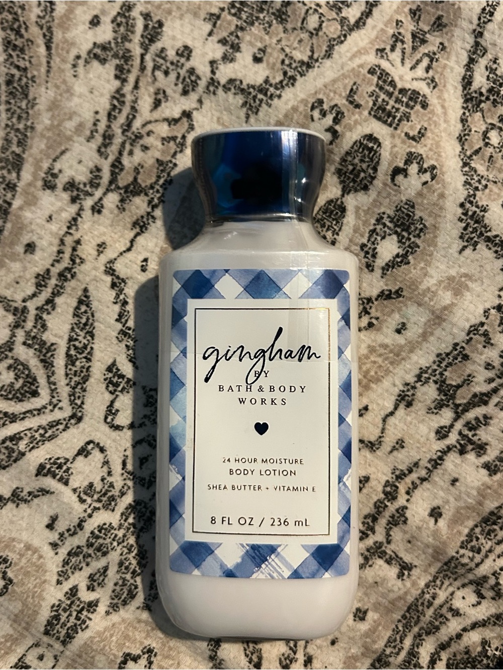 Bath & Body Works Gingham Body Lotion - Blue & White